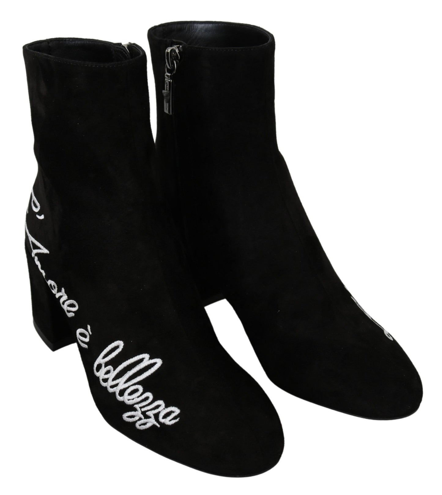 Dolce &amp; Gabbana L'Amore E'Bellezza Stiefel aus schwarzem Wildleder