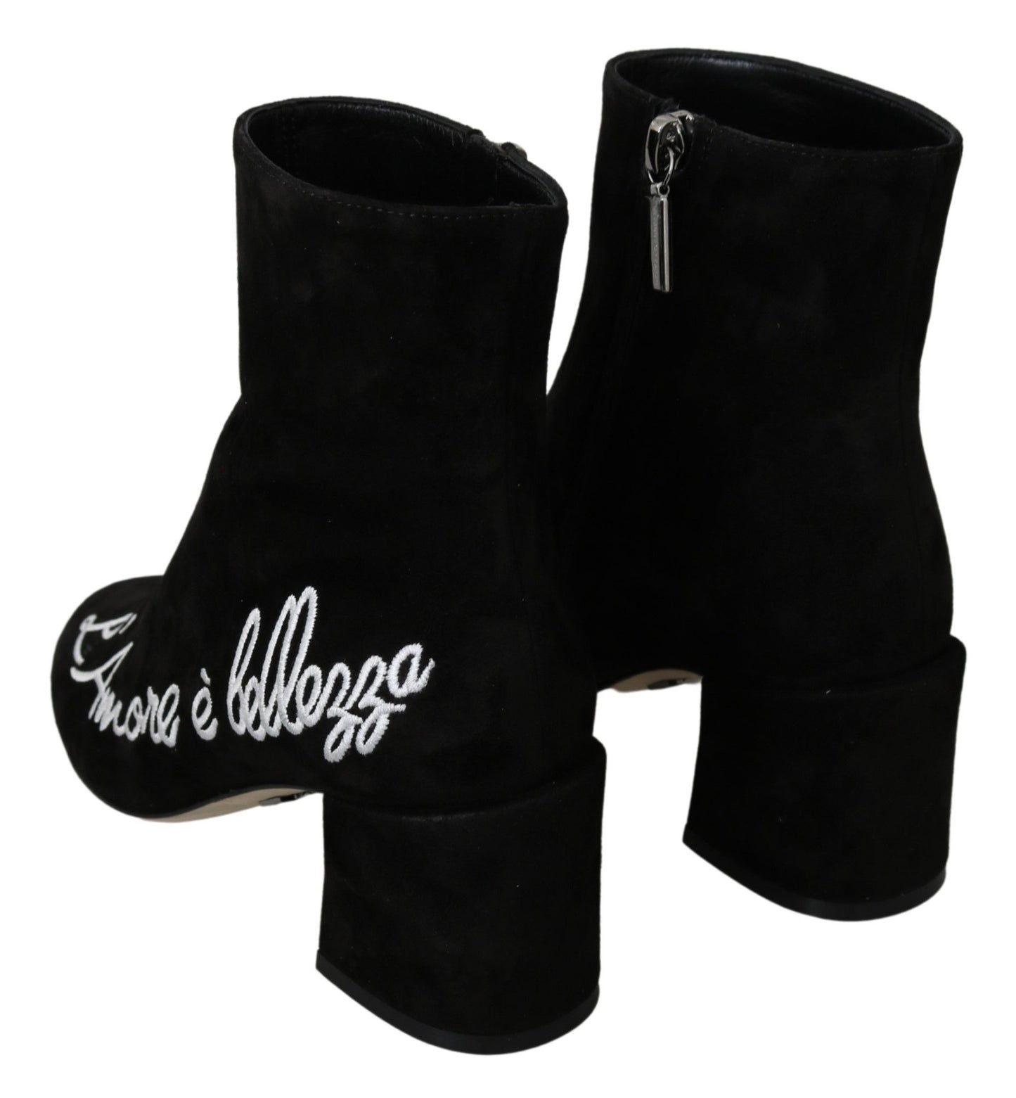 Dolce &amp; Gabbana L'Amore E'Bellezza Stiefel aus schwarzem Wildleder