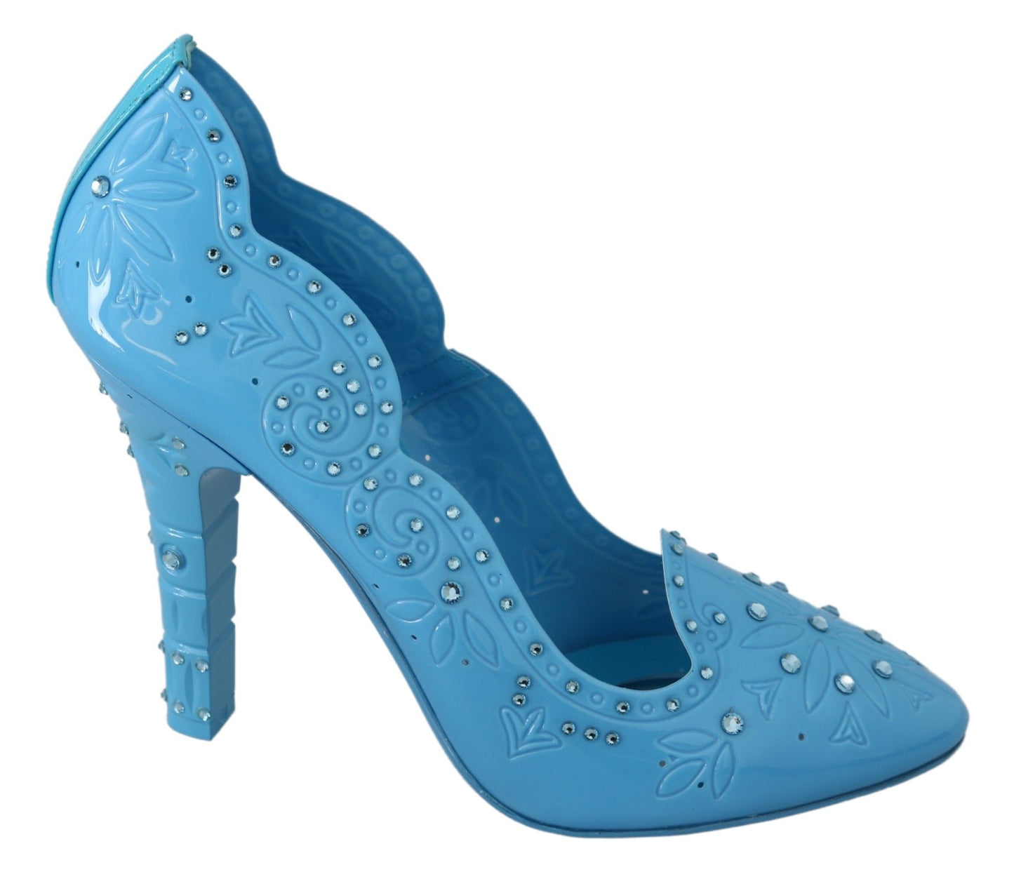 Dolce &amp; Gabbana Blaue Kristallblumen-CINDERELLA-Heels
