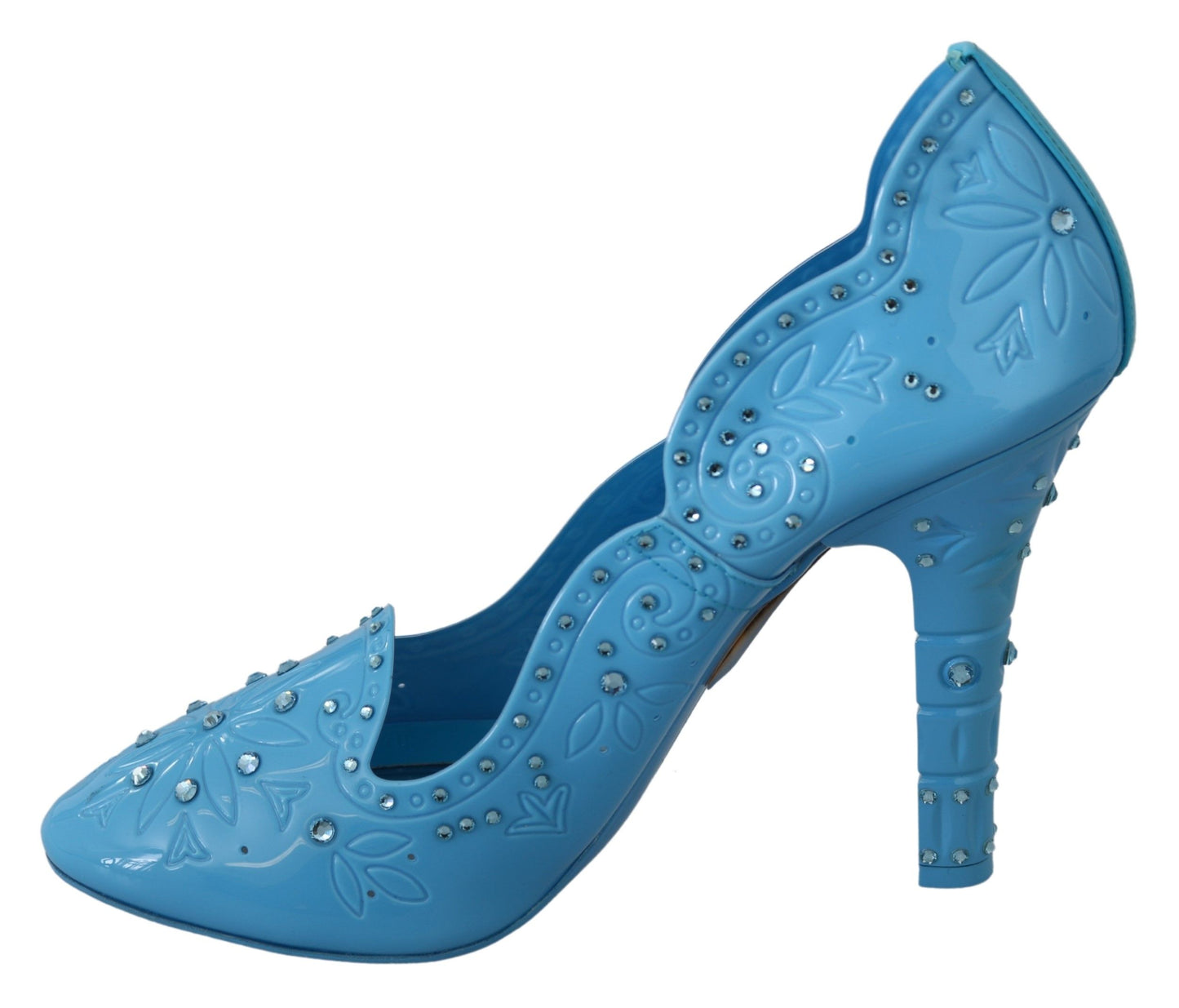Dolce &amp; Gabbana Blaue Kristallblumen-CINDERELLA-Heels