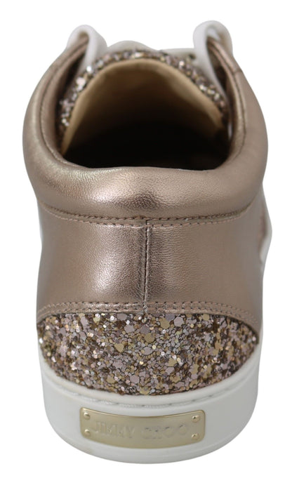 Jimmy Choo Ballett-Sneaker aus glitzerndem Leder in Rosa
