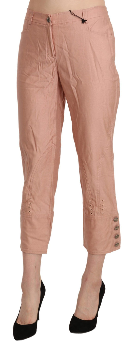 Ermanno Scervino – Kurze Hose aus Baumwolle in Rosa mit hoher Taille