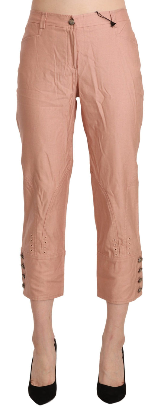 Ermanno Scervino – Kurze Hose aus Baumwolle in Rosa mit hoher Taille