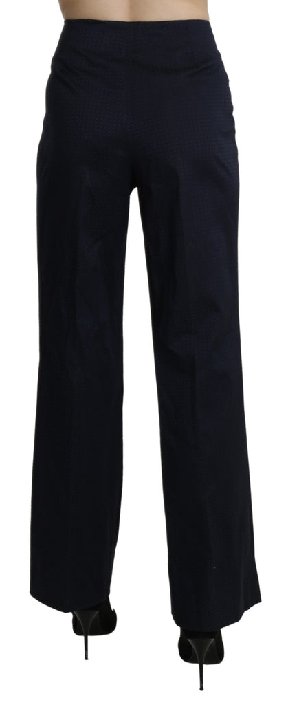 BENCIVENGA Marineblaue gerade Hose mit hoher Taille