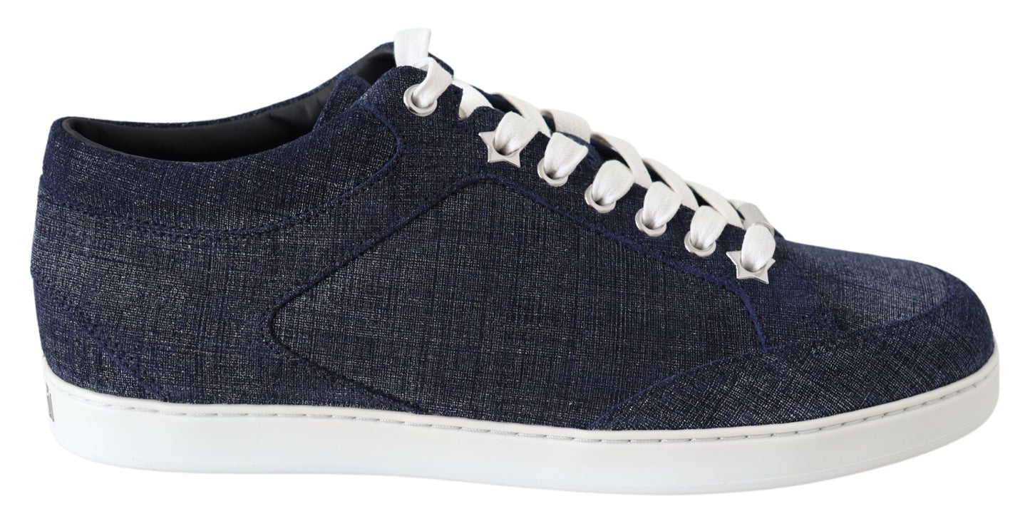 Jimmy Choo Schicke Slip-On-Sneaker aus blauem Denim-Wildleder