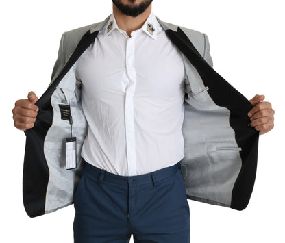 بليزر دولتشي آند غابانا رمادي فاتح بصف واحد من الأزرار من سارتوريا