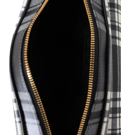 Versace Elegante Umhängetasche aus grauem Leder