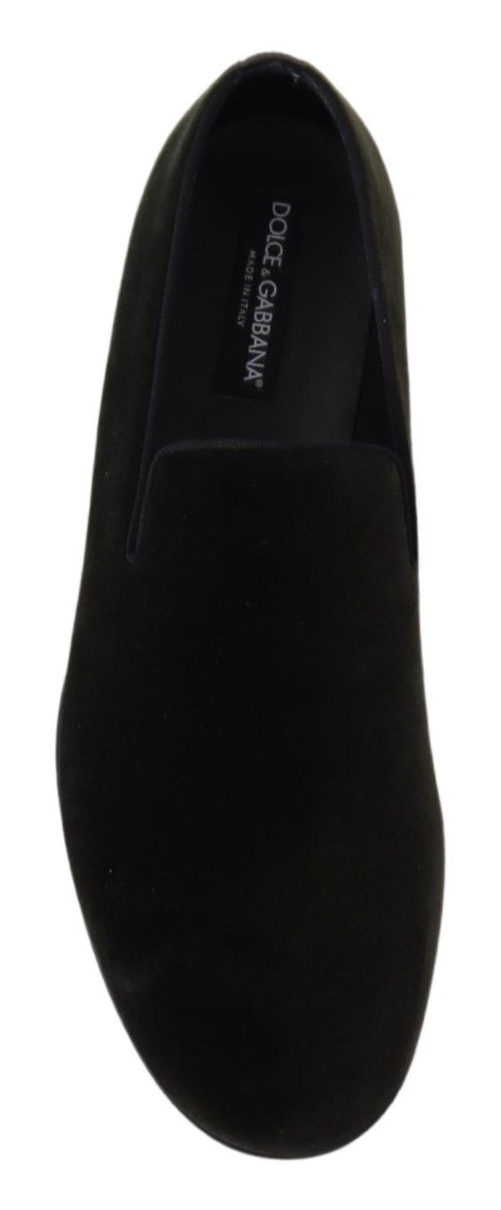 Dolce &amp; Gabbana – Slipper aus grünem Samt für Herren