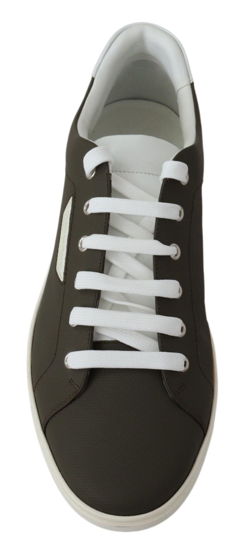 Dolce &amp; Gabbana Weiß Grün Leder Low Top Sneakers Schuhe