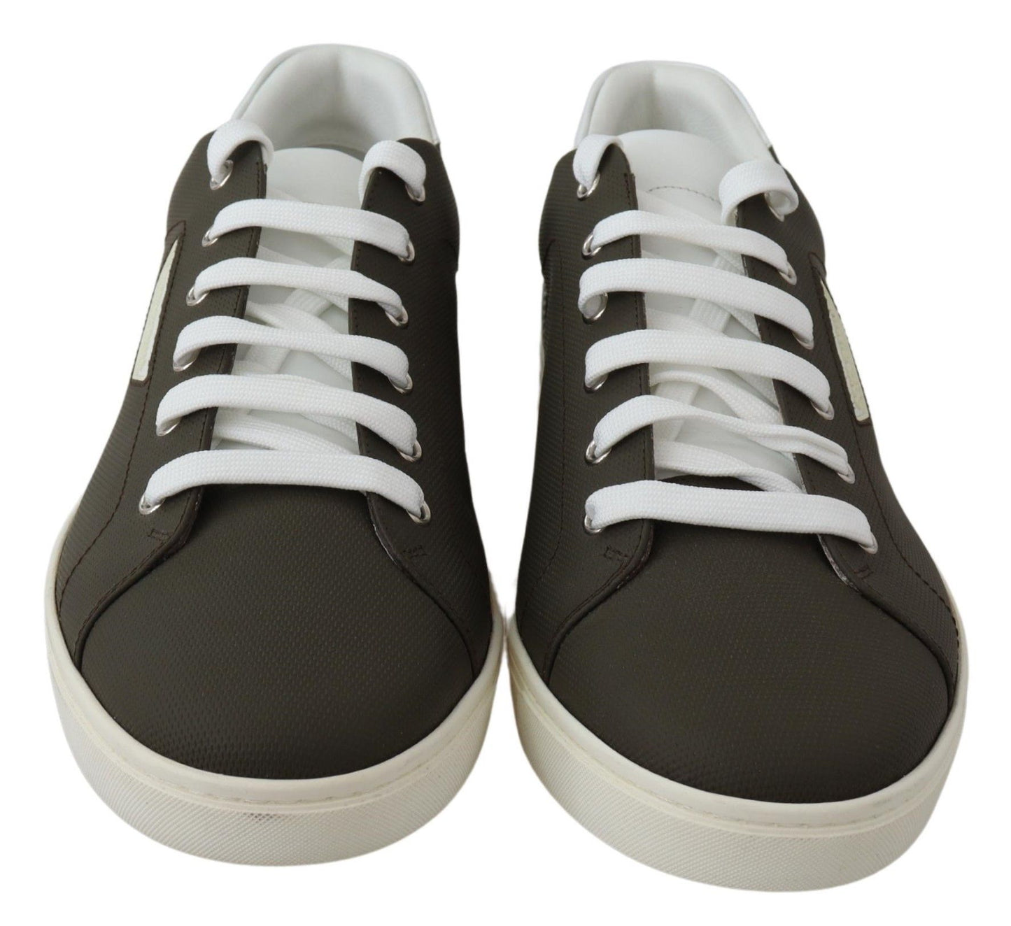 Dolce &amp; Gabbana Weiß Grün Leder Low Top Sneakers Schuhe