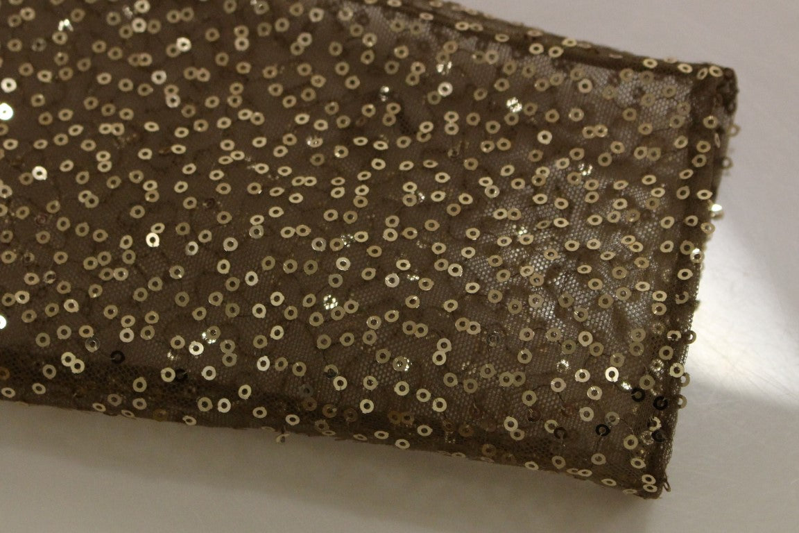 Lanre Da Silva Ajayi GOLD Langes Maxikleid aus Spitze mit Kristallen