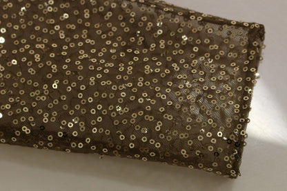 Lanre Da Silva Ajayi GOLD Langes Maxikleid aus Spitze mit Kristallen