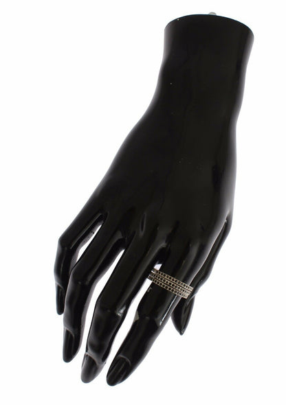 Nialaya Damenring aus 925er Sterlingsilber mit schwarzen Zirkoniasteinen