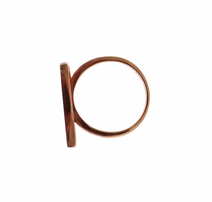 Nialaya Damen-Ring aus Rotgold und 925er Silber mit klaren Zirkoniasteinen