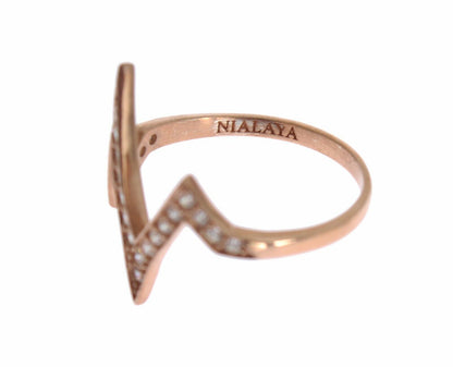 Nialaya Damenring, Roségold, 925er Silber, transparent