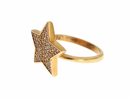 Nialaya Star Gold 925 Silber Damen Klarer Ring