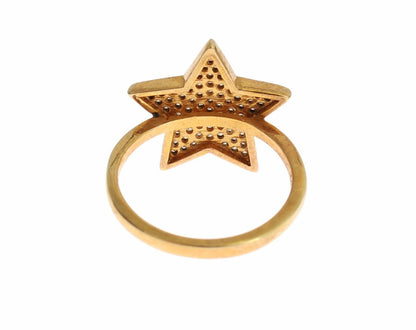 Nialaya Star Gold 925 Silber Damen Klarer Ring