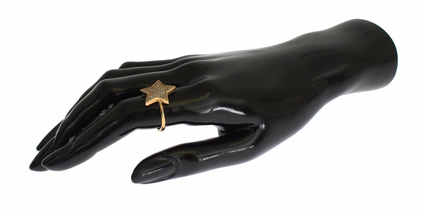 Nialaya Star Gold 925 Silber Damen Klarer Ring