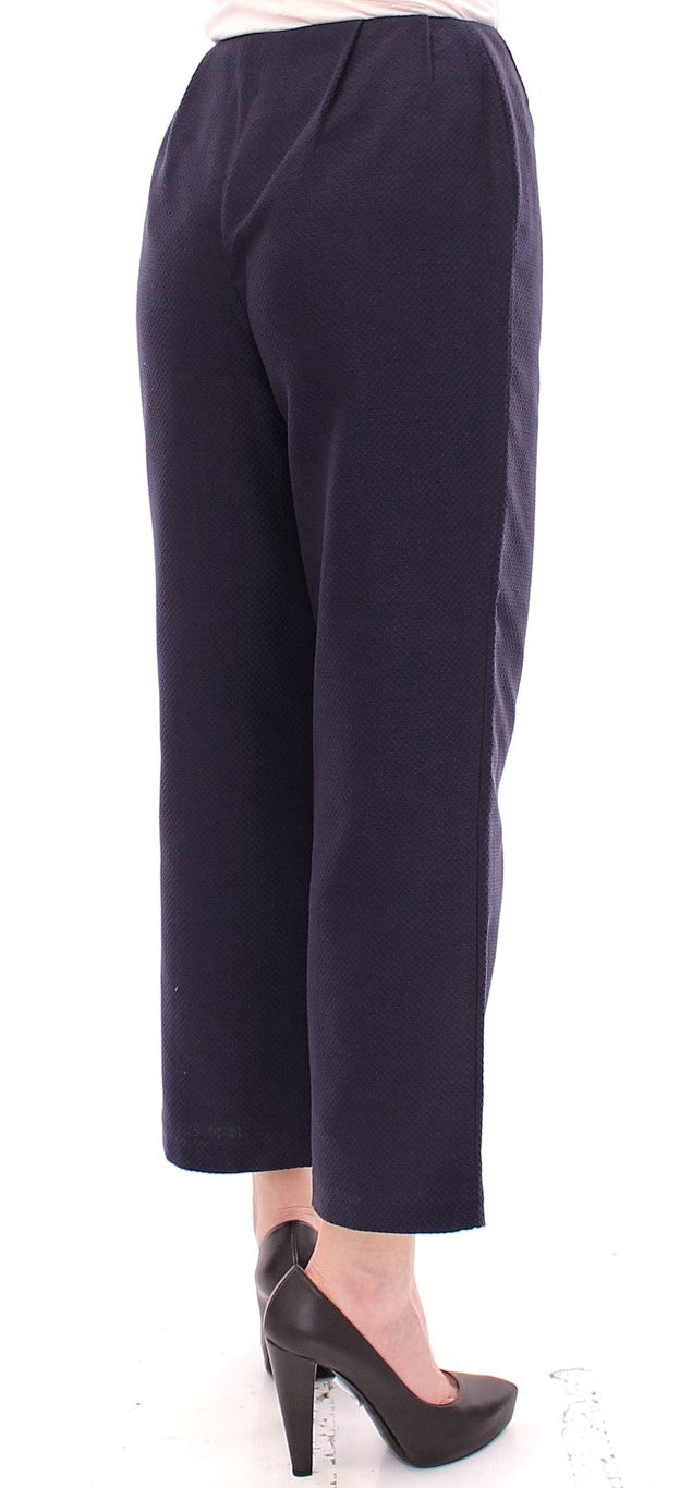 Andrea Incontri Blaue verkürzte Baumwollhose