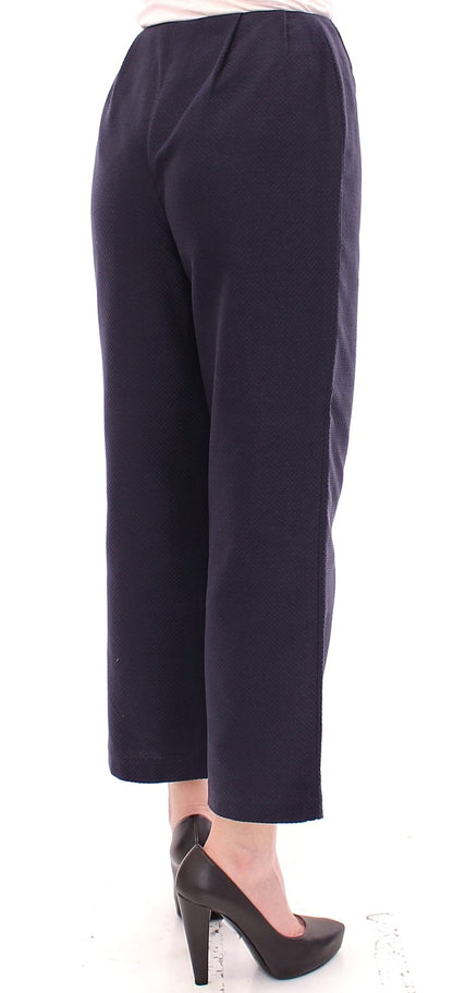 Andrea Incontri Blaue verkürzte Baumwollhose