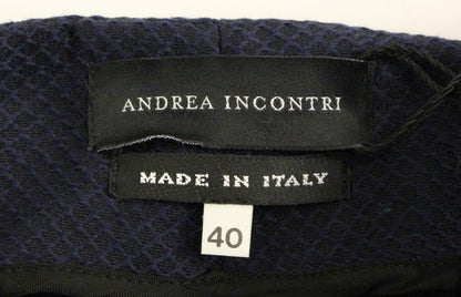 Andrea Incontri Blaue verkürzte Baumwollhose
