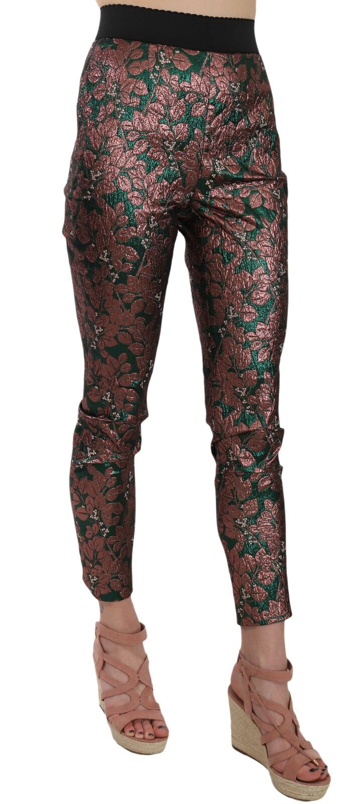 Dolce &amp; Gabbana – Mehrfarbige, schillernde Jacquard-Hose aus Brokat