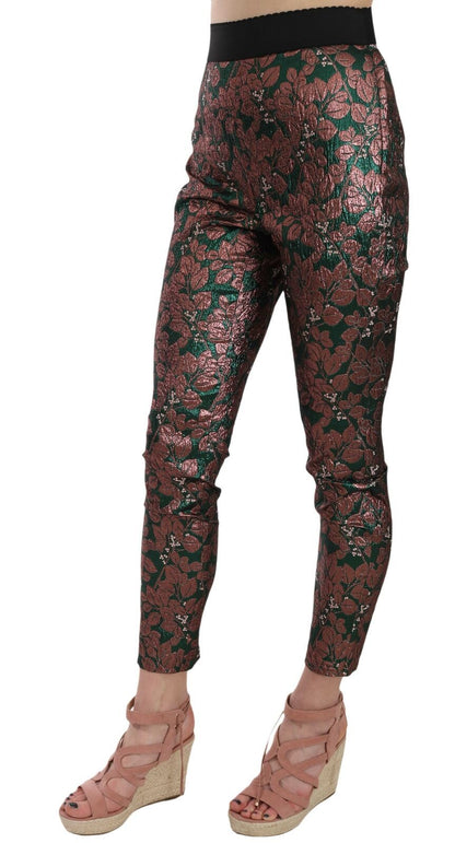 Dolce &amp; Gabbana – Mehrfarbige, schillernde Jacquard-Hose aus Brokat
