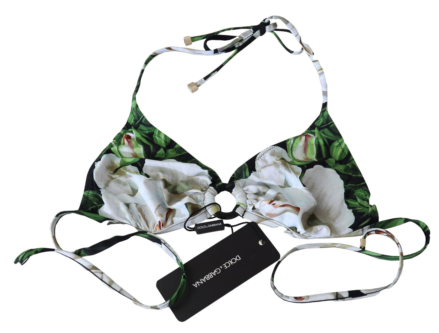 Dolce &amp; Gabbana – Neckholder-Bikinioberteil mit mehrfarbigem Blumendruck