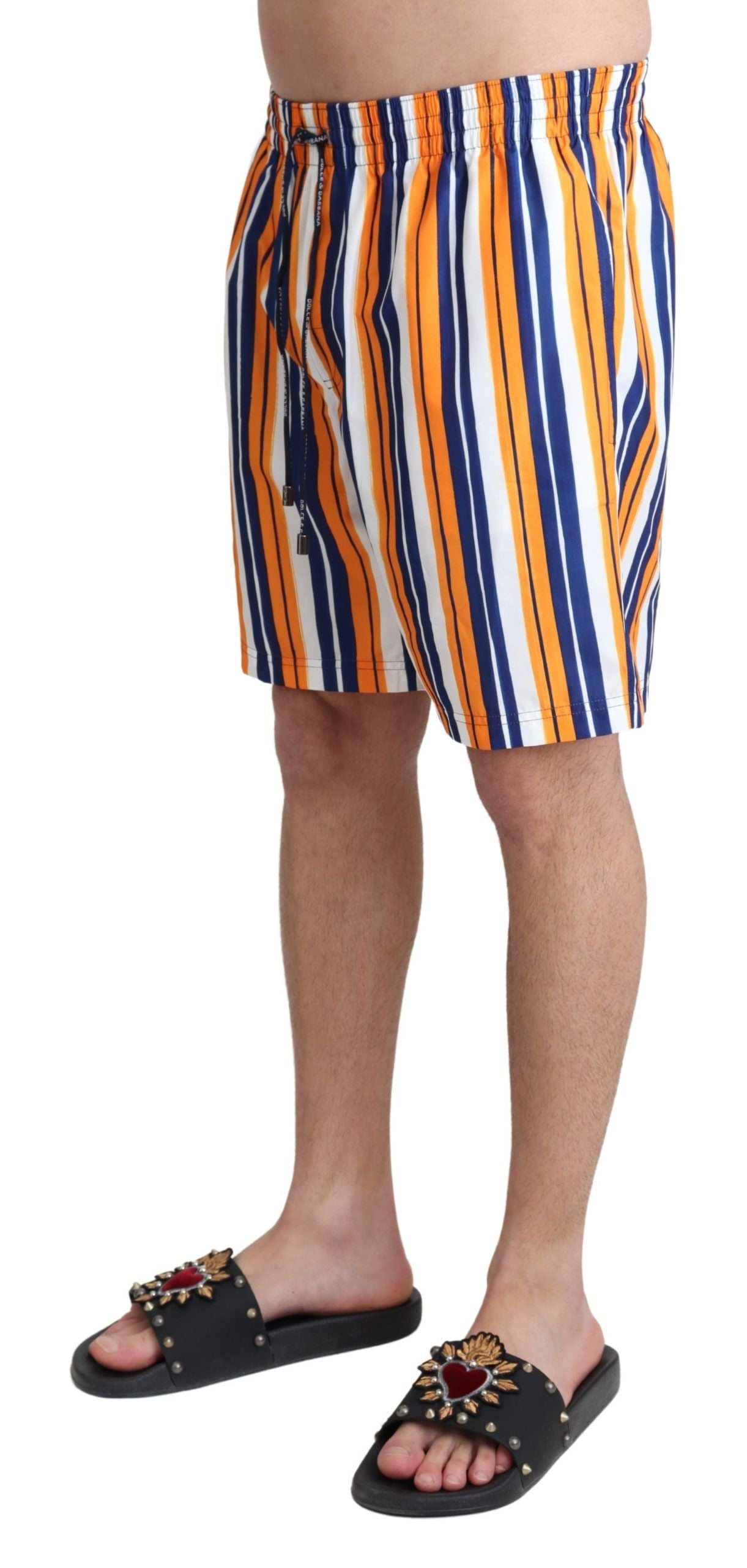 Dolce &amp; Gabbana – Mehrfarbig gestreifte Beachwear-Badeshorts