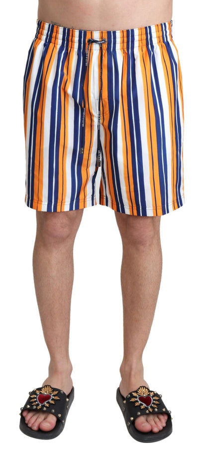 Dolce &amp; Gabbana – Mehrfarbig gestreifte Beachwear-Badeshorts
