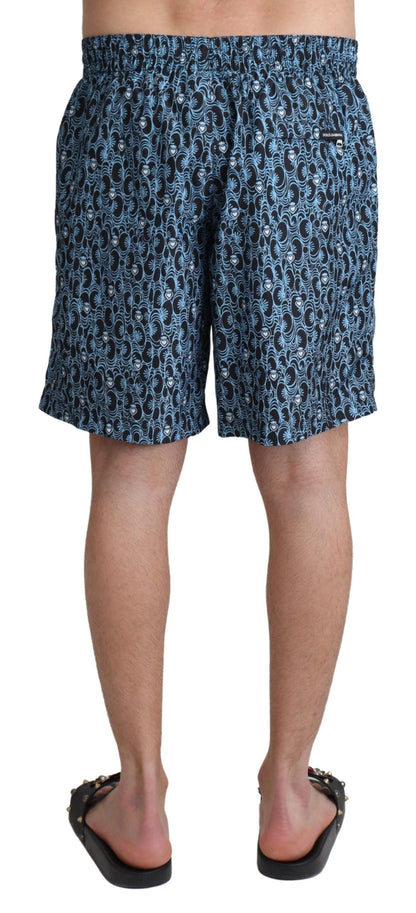 Dolce &amp; Gabbana – Strandshorts mit blauem Muster