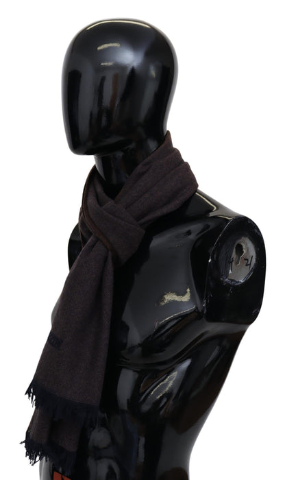 Missoni Brauner Unisex-Halswickelschal aus 100 % Kaschmir mit Fransen