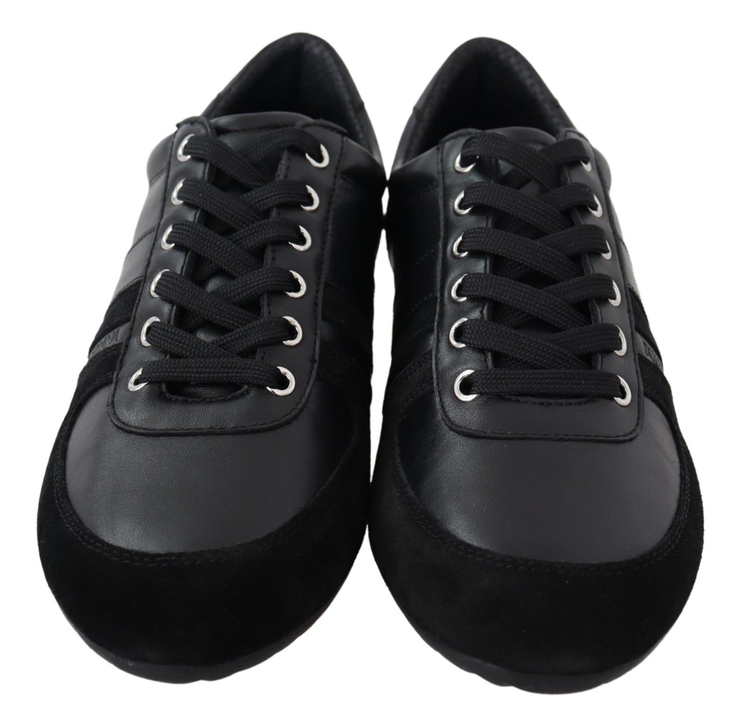 Dolce &amp; Gabbana – Schwarze, lässige Sneakers aus Leder mit Logo