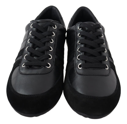 Dolce &amp; Gabbana – Schwarze, lässige Sneakers aus Leder mit Logo