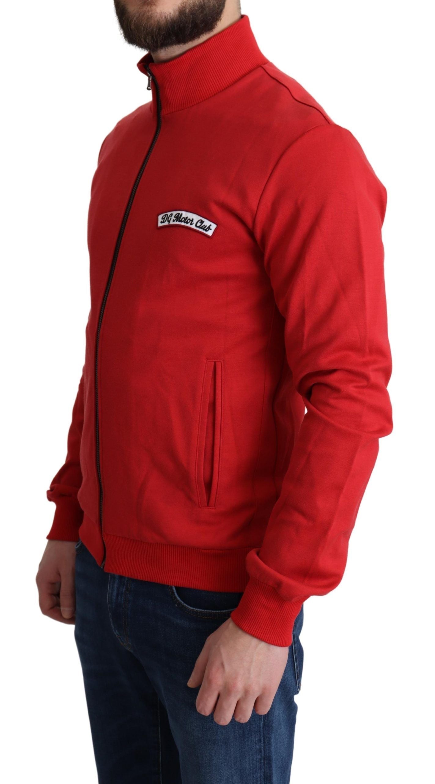 Dolce &amp; Gabbana Roter DG Motor Club Cardigan-Pullover mit Reißverschluss