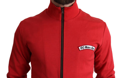 Dolce &amp; Gabbana Roter DG Motor Club Cardigan-Pullover mit Reißverschluss