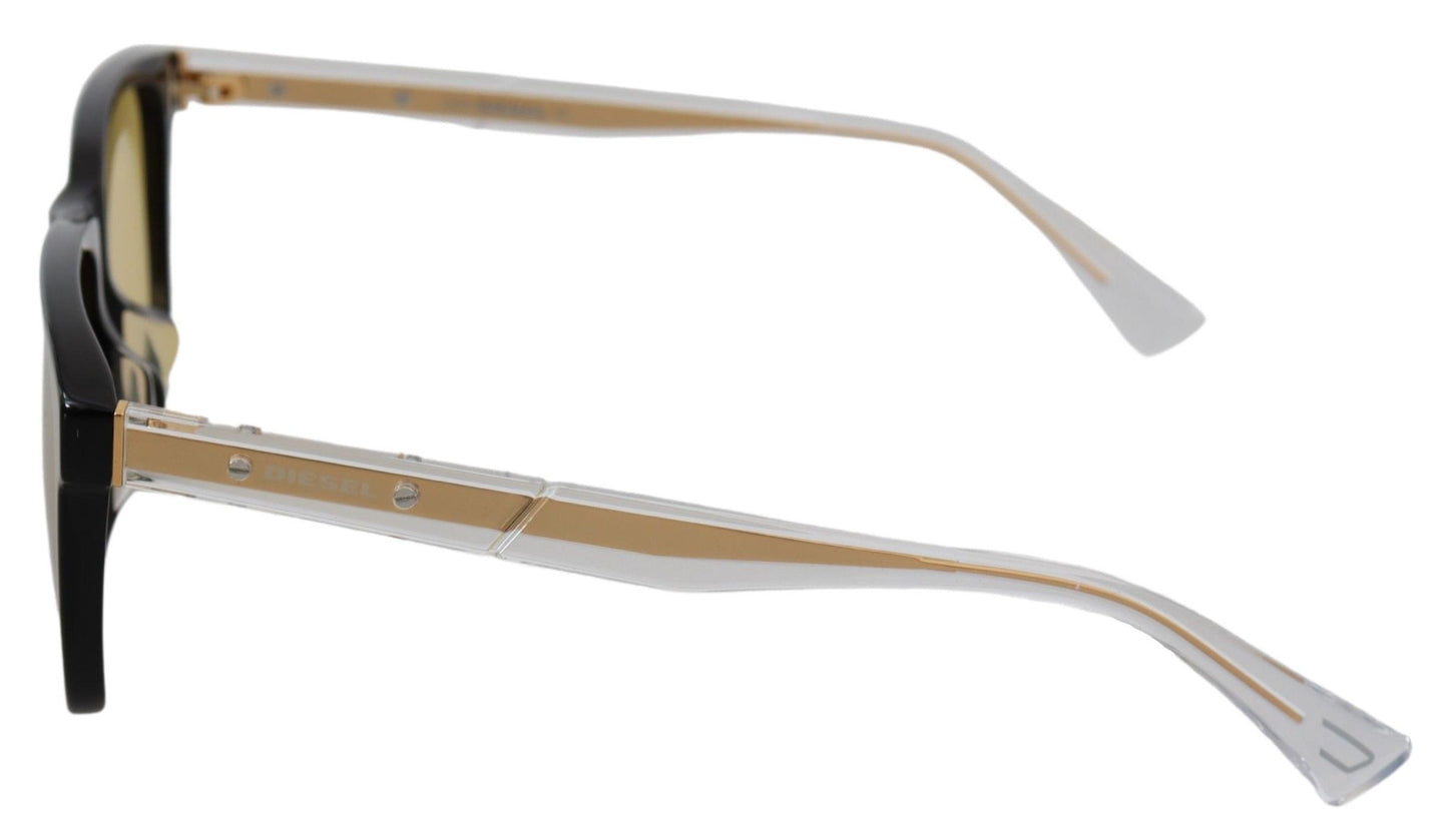 Diesel DL0330-D 01E 57 Sonnenbrille mit schwarzem Rahmen und gelben transparenten Gläsern