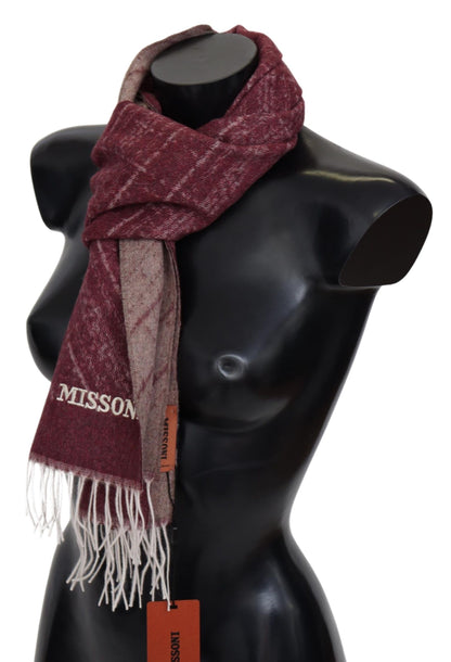 Missoni – Kastanienbrauner Unisex-Halswickelschal aus 100 % Kaschmir mit Fransen
