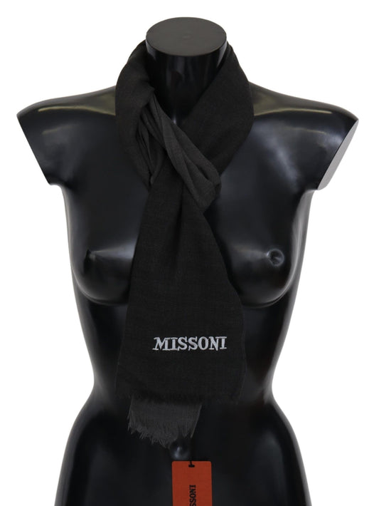 Missoni – Schwarzer Unisex-Halswickelschal aus 100 % Wolle