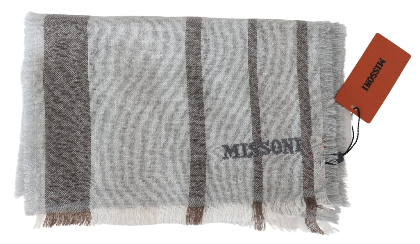 Missoni – Mehrfarbig gestreifter Unisex-Halswickelschal aus Wolle