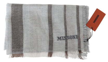 Missoni – Mehrfarbig gestreifter Unisex-Halswickelschal aus Wolle