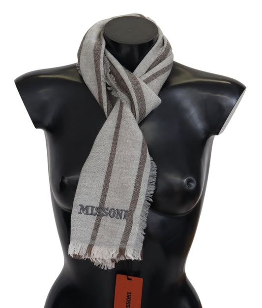 Missoni – Mehrfarbig gestreifter Unisex-Halswickelschal aus Wolle