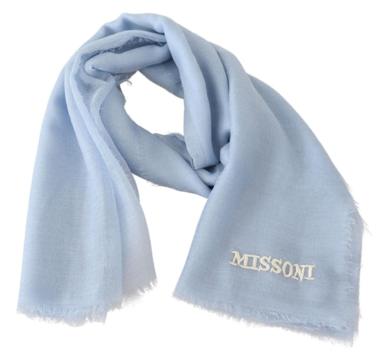 Missoni – Unisex-Halswickelschal aus hellblauem Kaschmir