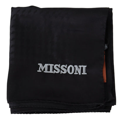 Missoni Schwarzer Wollstrick-Unisex-Halswickelschal