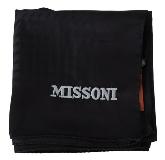 Missoni Schwarzer Wollstrick-Unisex-Halswickelschal