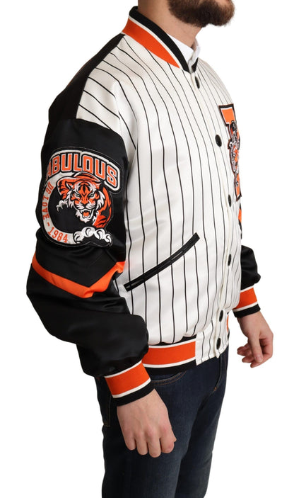 Dolce &amp; Gabbana – Mehrfarbige Bomberjacke mit King-Logo #DGMILLENNIALS