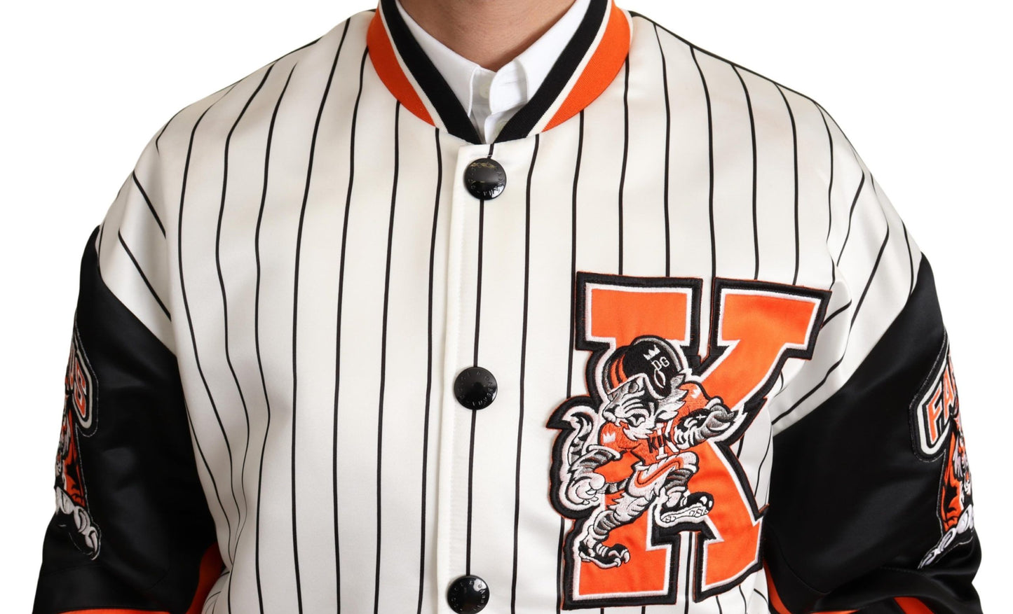 Dolce &amp; Gabbana – Mehrfarbige Bomberjacke mit King-Logo #DGMILLENNIALS