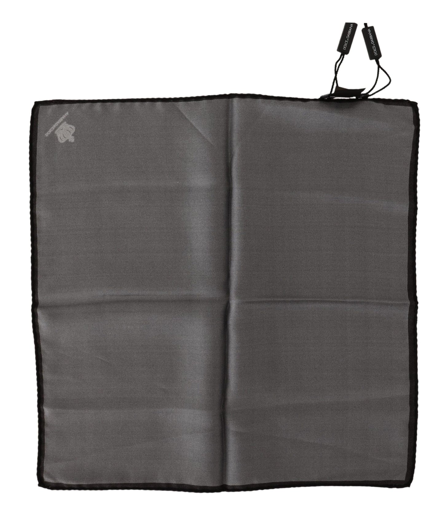Dolce &amp; Gabbana – Graues quadratisches Taschentuch aus 100 % Seide