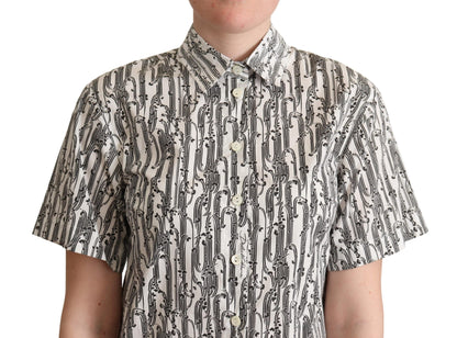 Dolce &amp; Gabbana – Weiße Bluse mit Blumenkragen