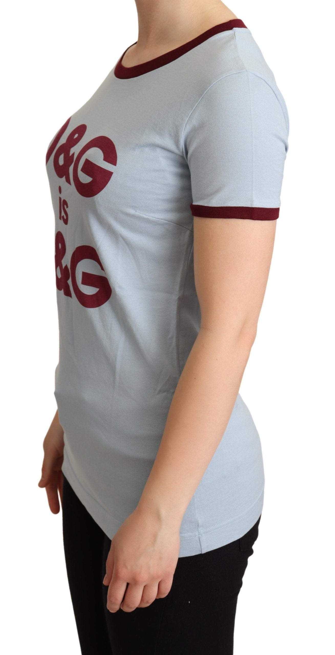 Dolce &amp; Gabbana – Blaues D&amp;G-Top-T-Shirt mit Rundhalsausschnitt